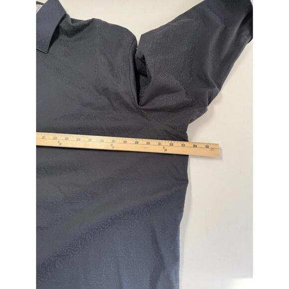 Robert Graham Textured Geometric Flip Cuff Black XXXXL 4XL Long Sleeve - Picture 7 of 8